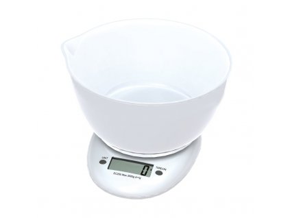Omega Digitální kuchyňská váha bílá s mísou (OBSKWB) 3kg