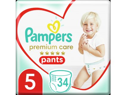 Pampers Plenkové Kalhotky Premium Care Velikost 5, 34 Kusů, 12kg-17kg (8001090759870)