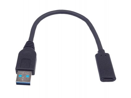 Adaptér kabelový USB 3.0 A male - USB-C female 0,2m (kur31-17)