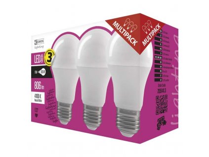 LED žárovka Classic A60 9W E27 neutrální bílá  - 3Ks v balení (1525733412)