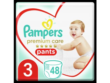 Pampers Plenkové Kalhotky Premium Care Velikost 3, 48 Kusů, 6kg-11kg