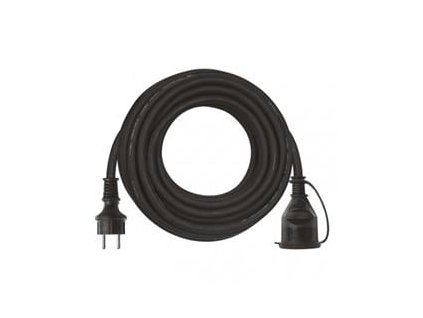 Venkovní prodlužovací kabel 10m / 1 zásuvka / černý / guma-neopren / 230 V / 2,5mm2 (P01710R)