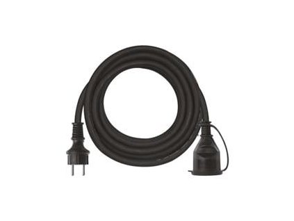 Venkovní prodlužovací kabel 5m / 1 zásuvka / černý / guma-neopren / 230 V / 1,5mm2 (P01705)