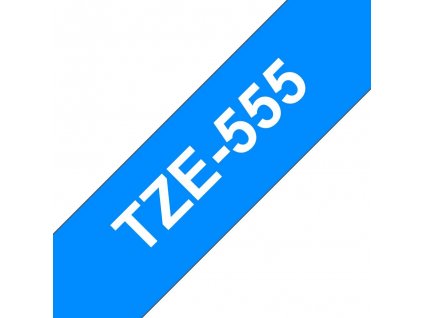 Brother TZe-555, bílý tisk na modré, šířka 24 mm, laminovaná (TZE555)