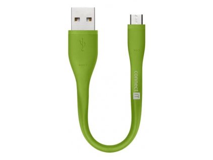 Connect IT Wirez CI-1168 microUSB - USB kabel pro powerbanky, zelený (CI-1168)