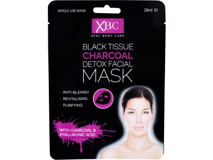 Xpel Body Care Black Tissue Charcoal Detox Facial Mask 28ml (5060120167804)