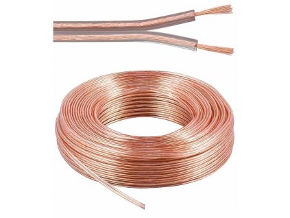 Kabely na propojení reprosoustav 99,9% měď 2x0,75mm2 50m (kjpr-03-50)