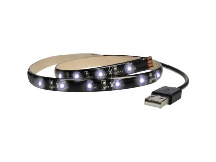Solight LED pásek pro TV, 100cm, USB, vypínač, studená bílá (WM501)