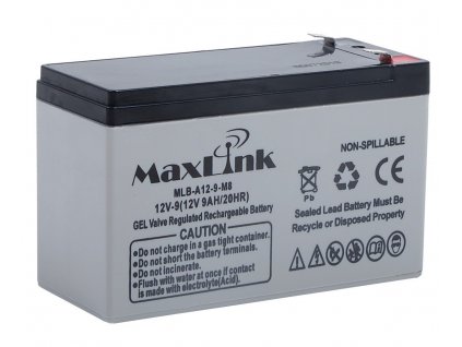 MaxLink olověná baterie AGM 12V 9Ah,Faston 6,3mm (MLB-A12-9)