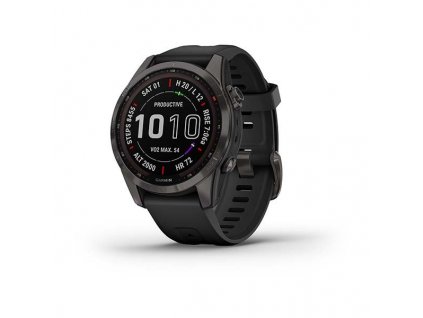 Garmin fenix 7S Sapphire Solar, Titan Carbon Gray / Black Band (010-02539-25)