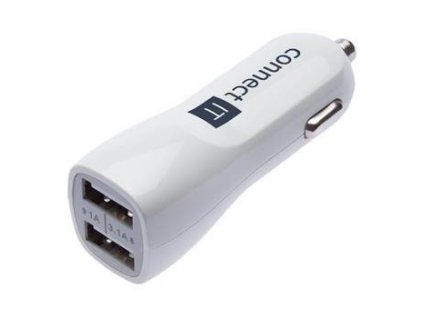 Connect IT InCarz Premium nabíječka do auta 2xUSB 3.1A+1A, Bílá CI-708 (CI-708)