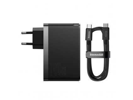 Baseus GaN5 Pro rychlonabíjecí adaptér 2x USB-C + USB-A 140W černá (CCGP100201)