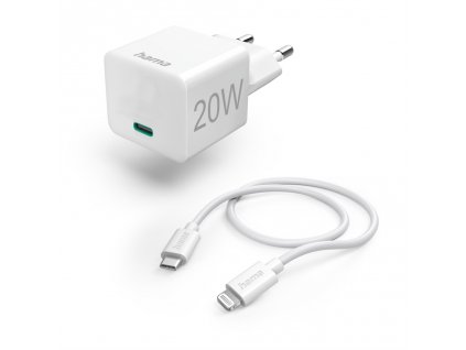 Hama set: rychlá USB nabíječka USB-C PD 20 W + kabel USB-C Lightning 1 m (201620)
