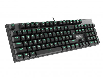 Mechanická herní klávesnice GENESIS THOR 300, US layout, zelené podsvícení, Outemu Blue switch (NKG-0947)