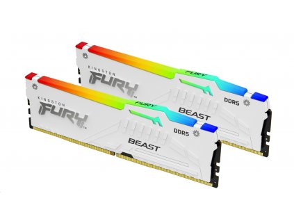 Paměť Kingston FURY™ Beast DDR5 RGB 64GB 6000MHz, XMP, bílá (Kit 2x 32GB) (KF560C40BWAK2-64)