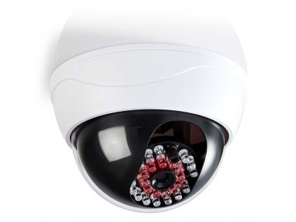 NEDIS atrapa bezpečnostní kamery s infračervenou LED/ dome/ IP44/ venkovní i vnitřní/ bílá (DUMCD20WT)