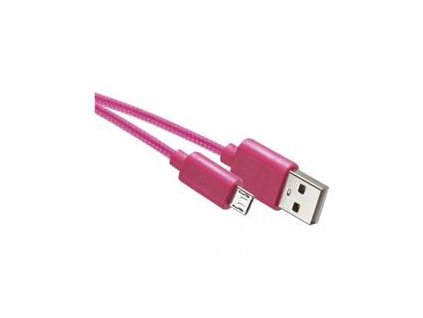 nabíjecí/datový kabel USB-A 2.0 / microUSB 2.0, 1m, růžový