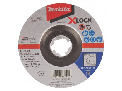 Makita E-00393 brusný kotouč na kov X-LOCK 125x6mm