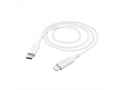 Hama MFi USB-C Lightning kabel pro Apple, 1 m, bílá (201598)