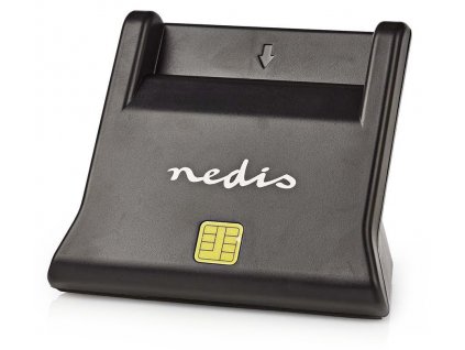 NEDIS čtečka čipových karet CRDRU2SM3BK/ Smart Card ID-1/ eObčanka/ standardní biometrické čipy/ USB 2.0/ černá (CRDRU2SM3BK)
