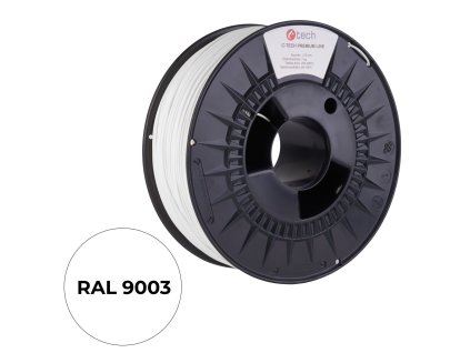 C-TECH PREMIUM LINE, ASA, dopravní bílá, RAL9003, 1,75mm, 1kg (3DF-P-ASA1.75-9003)