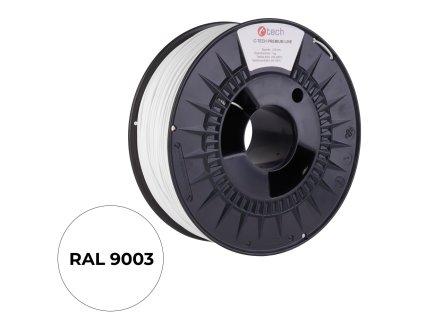 Tisková struna (filament) C-TECH PREMIUM LINE, ASA, dopravní bílá, RAL9003, 1,75mm, 1kg (3DF-P-ASA1.75-9003)