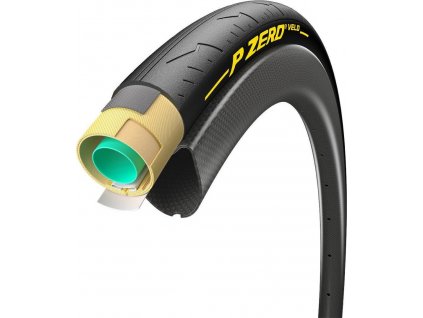 Plášť Pirelli P ZERO Velo TUBULAR, 28 - 622, TechBELT, 320 tpi, YellowSOFT, Black (12068)