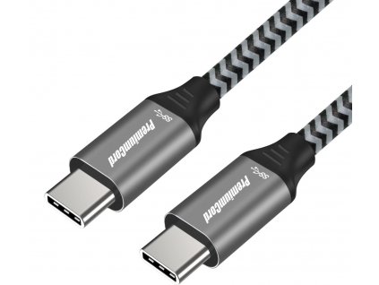 Kabel USB 3.2 Gen 1 USB-C male - USB-C male, bavlněný oplet, 0,5m (ku31ct05)