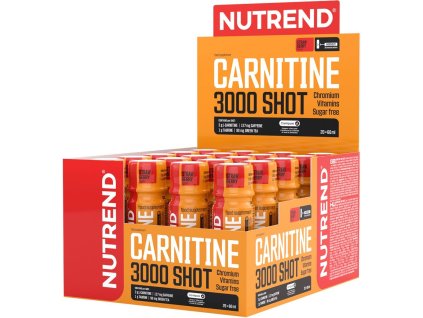 Nutrend CARNITINE 3000 SHOT, 20x 60 ml, jahoda (VT-038-1200-JH)
