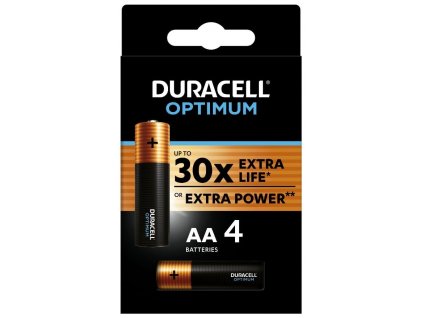 Duracell Optimum alkalická baterie tužková AA 4 ks (42384)