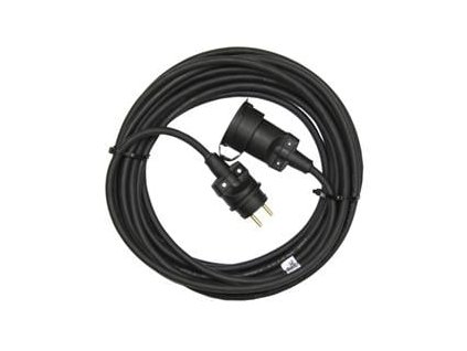 Venkovní prodlužovací kabel 10m / 1 zásuvka / černý / guma / 230 V / 1,5mm2 (PM0501)