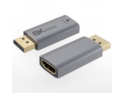 Adaptér DisplayPort - HDMI, 8K@60Hz, 4K@144Hz Male/Female, pozlacené konektory (kportad30)