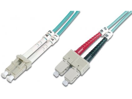 DIGITUS Fiber Optic Patch Cord, LC/SC Multimode 50/125 µ, OM3, Duplex, 2m (DK-2532-02/3)