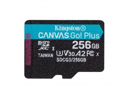 KINGSTON microSDXC 256GB Canvas Go! Plus A2 U3 V30 170MB/s bez adaptéru (SDCG3/256GBSP)