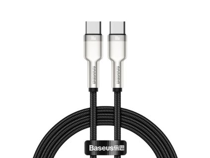 Baseus Cafule Series nabíjecí/datový kabel USB-C samec na USB-C samec s kovovými koncovkami 100W 2m, černá (CATJK-D01)