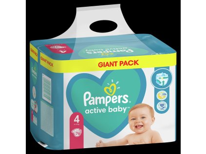 Pampers Active Baby Plenky Velikost 4, 9kg-14kg, 76ks (8001090949615)