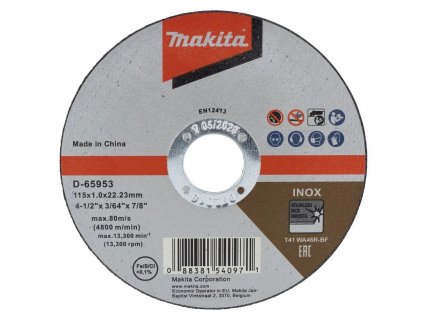 Makita D-65953 řezný kotouč 115x1.2x22.23 nerez (D-65953)