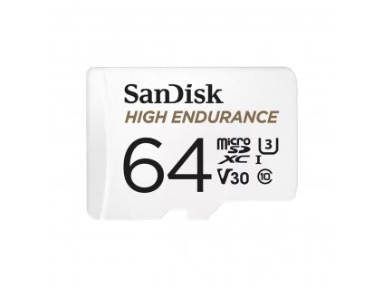 SanDisk High Endurance microSDXC 64GB 100 MB/s UHS-I U3 Class 10 + Adaptér (SDSQQNR-064G-GN6IA)