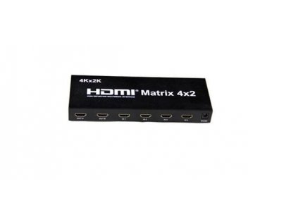 PremiumCord HDMI matrix switch 4:2 s audiem, rozlišení 4Kx2K (khswit42b)