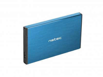 Natec Externí box pro HDD 2,5" USB 3.0 Rhino Go, modrý, hliníkové tělo (NKZ-1280)