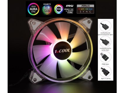 1stCOOL AURA EVO ARGB PWM Crystal 12cm ventilátor (F12-AURA-EVO-CR)