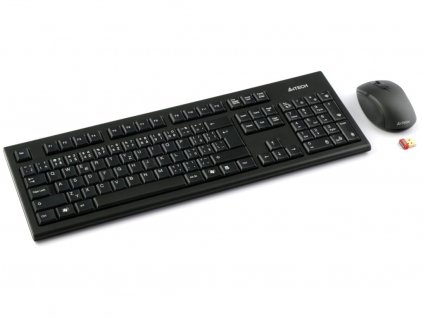 A4TECH bezdrátový set klávesnice s myší 7100N, USB, (myš Vtrack) CZ (7100N)
