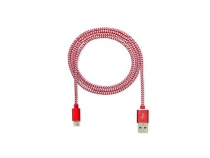 CUBE1 nylon datový kabel USB > microUSB, 2m, Red (ACDPCU1122066)