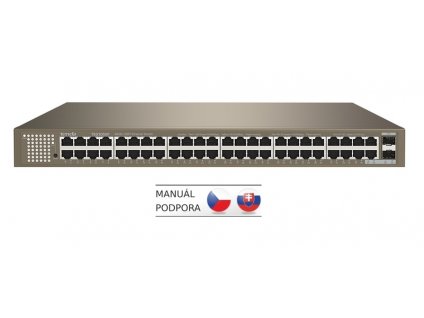 Tenda TEG1050F 48x Gigabit s SFP, 48x RJ45 + 2x SFP, Fanless - bez ventilátorů, Rackmount, VLAN, 6kV (TEG1050F)