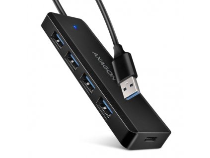 AXAGON HUE-C1A, 4x USB 5Gbps TRAVEL hub, USB-C napájecí konektor, kabel USB-A 19cm (HUE-C1A)