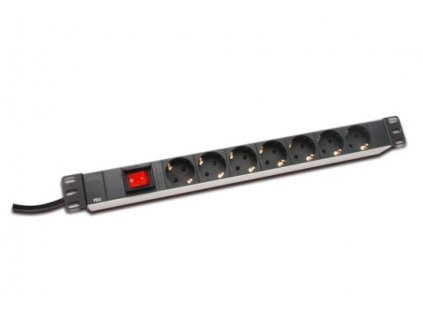 DIGITUS 19” PDU, 1U hliník, SCHUKO -> 7x CEE 7 (DN-95402)