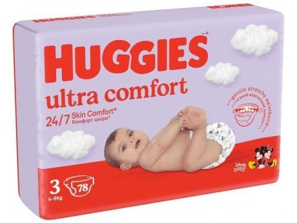 HUGGIES® Ultra Comfort Mega vel. 3 plenkové kalhotky 78ks (5029053548760)