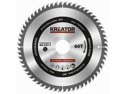 Kreator KRT020415 - Pilový kotouč na dřevo 185mm, 60T (KRT020415)