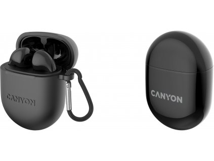 CANYON TWS6B Bluetooth bezdrátová sluchátka s mikrofonem, černá (CNS-TWS6B)