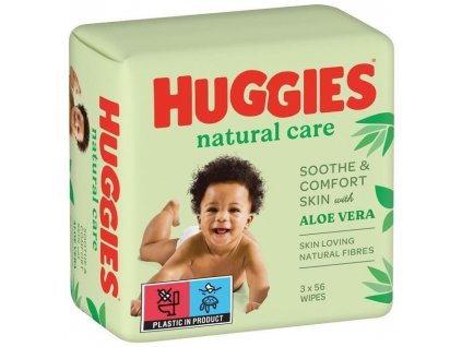 HUGGIES® Natural Care 3 x 56ks vlhčené ubrousky (5029053550176)